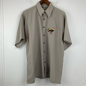 Vintage Clo Max size Medium Men’s Green Rooster Embroidered Short Sleeve Shirt
